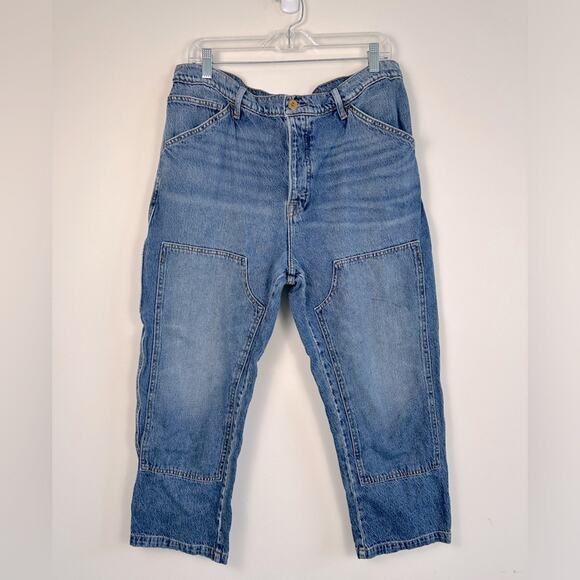 NSF Carpenter Relaxed-Fit Jeans Ankle Button Fly Jeans Size 32 Cropped - Picture 1 of 7